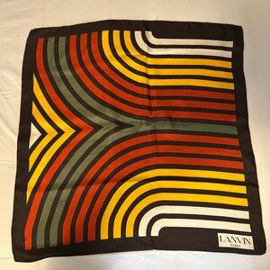 Vintage Lanvin Silk Scarf 26” Earth Tones